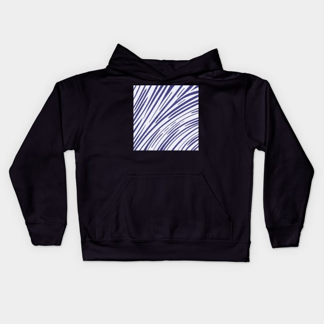 Inky blue abstract zebra Kids Hoodie by FrancesPoff